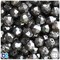 BeadTin Jet Transparent 12mm Faceted Round Plastic Craft Beads (180pcs)